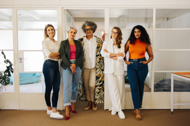istock Confident businesswomen looking at the camera in an office 1463423768