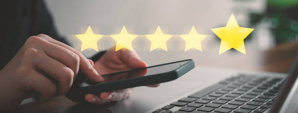istock Customer rate their satisfaction ranking for experience review survey. 1463428841