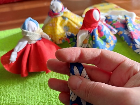 with our own hands, we make a cloth doll with a child