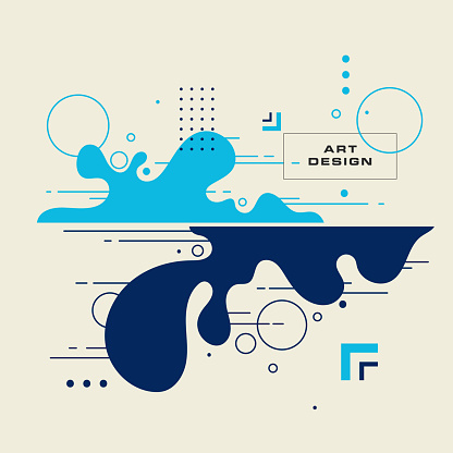 Poster with dynamic waves. Illustration minimal flat style stock illustration