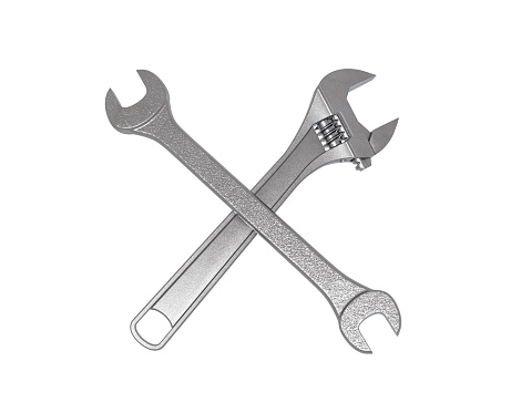 Service Icon. Adjustable Wrench and Wrench.