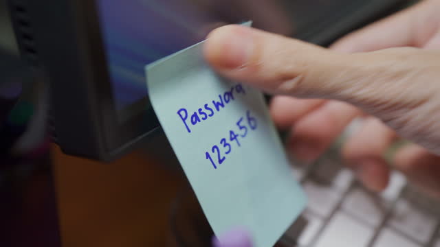 Computer password was written on a memo pad