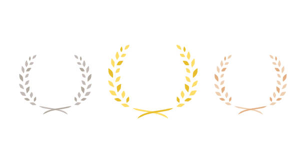 Ranking Laurel Wreath Title Icon Vector Illustration No.1 Copy Space Ranking Laurel Wreath Title Icon Vector Illustration No.1 Copy Space bay tree stock illustrations