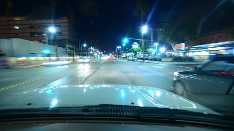 Driving Hyperlapse Los Angeles Night Cityscape
