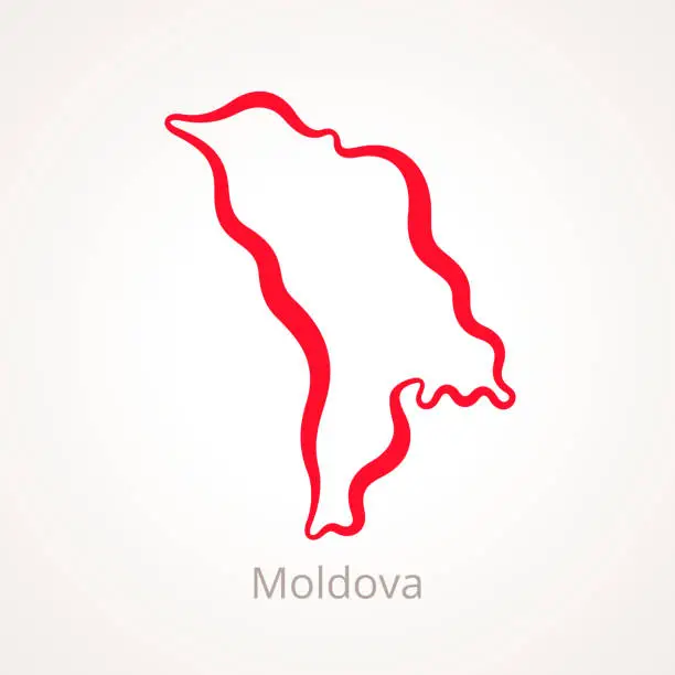 Vector illustration of Moldova - Outline Map