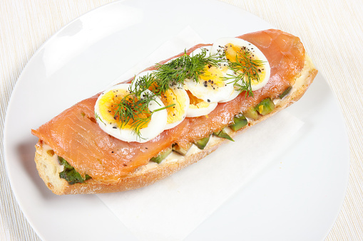Salmon and Egg Baguette