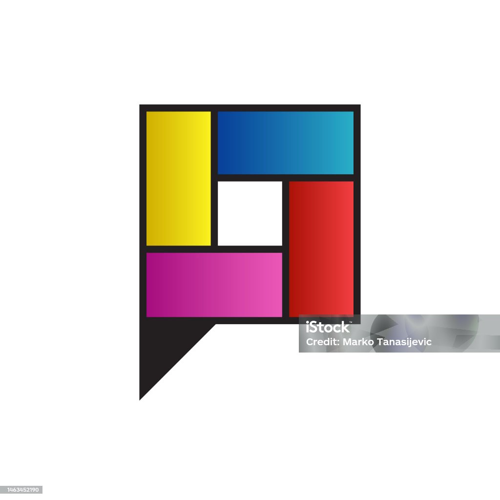 Color Rectangle Character Design Rectangle In 4 Colors With Gradient Stock Illustration - Download Image ...