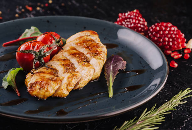 istock Chicken breast in teriyaki sauce on plate 1463459017