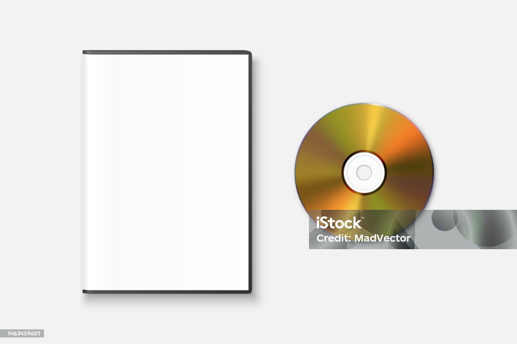 Vector Realistic Yellow Cd Dvd With Plastic Rectangular Cover Envelope ...