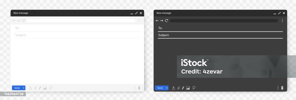 Set Of Email Interface Template Of Browser Window Illustration Stock ...
