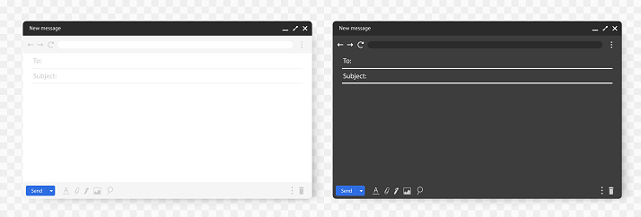 Email Tab Interface Set Of Email Interface Template Of Browser Window Illustration Stock ...