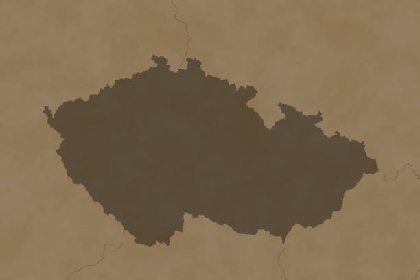 istock Europe map series with Czech Republic, old paper, with borders 1463469462