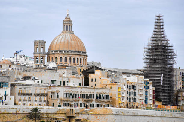 old buildings in the area of Valletta - Place to visit in Malta. old buildings in the area of Valletta - Place to visit in Malta st paul cathedral la valletta malta island stock pictures, royalty-free photos & images