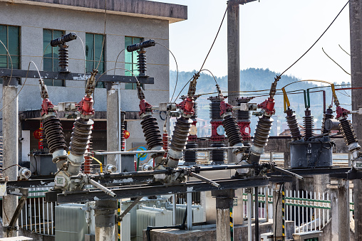 old high voltage transformer in warehouse