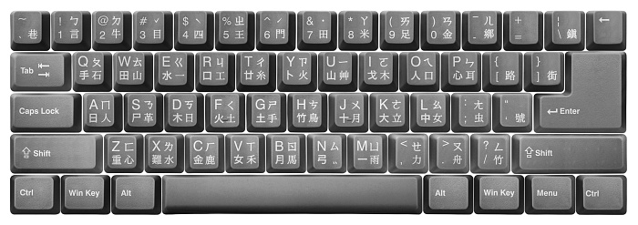 In China, the QWERTY keyboard is 'smart,' meaning clicking a key/letter initiates an algorithm based on either the letter's phonetic sound or root shape. Traditional Chinese characters are used primarily in Taiwan, Macau, and Hong Kong.