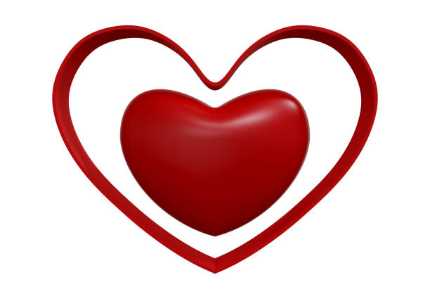 istock Happy Valentines Day decorated with hearts on white background. 3D illustration 1463481199