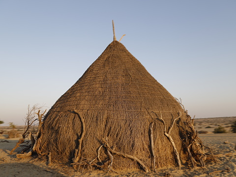 traditional hut house of people of the Thar desert in Sindh