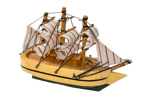 model sailing ship on a white background