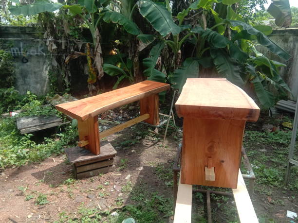 istock Wooden longChair 1463491565