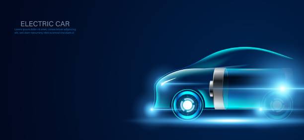 istock Abstract ev energy car clean energy modern technology concept car and battery On a modern blue background 1463491774