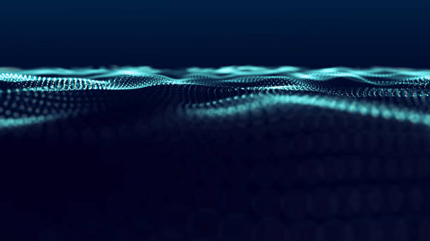 istock Abstract Particle Blur Wave Background Blue on Futuristic Background Beautiful, flowing, motion illustration. 1463491979