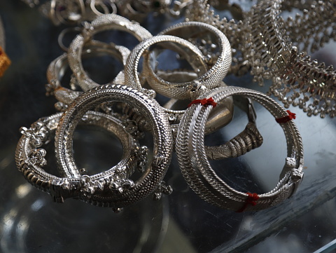 Collection of antique traditional silver jewelry