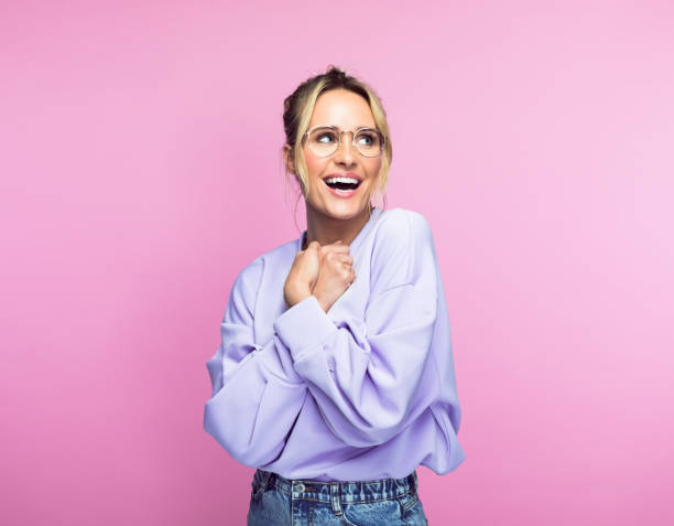istock Happy beautiful woman hugging self 1463498049