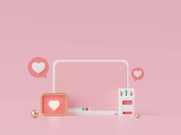 istock 3D render, minimal sweet love scene, decoration greeting cards, webpage banner, photo frame, social media, heart shape,  Cute lovely heart background. Love day's design style. Valentines Day. 1463500909