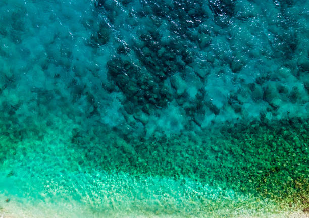 istock Beautiful tranquil sea shoot directly above 1463501754