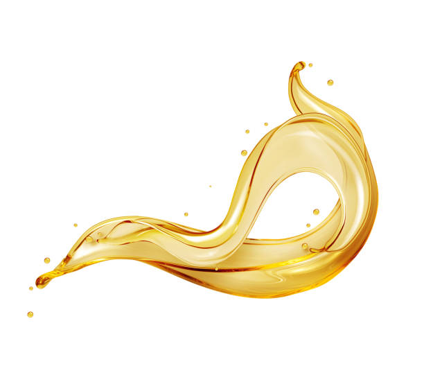 istock Beautiful oily liquid splashes isolated on a white background 1463504367