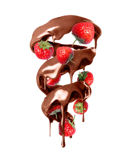 chocolate and strawberry isolated on white background