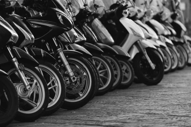 istock Motorcycles parked in Town 1463506135