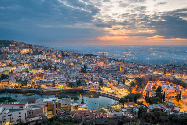 istock Tivoli, Italy town view from above at dusk. 1463508706