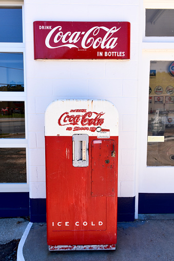 A vintage Gulf gas station is seen in Quincy, Florida, on the Florida panhandle.