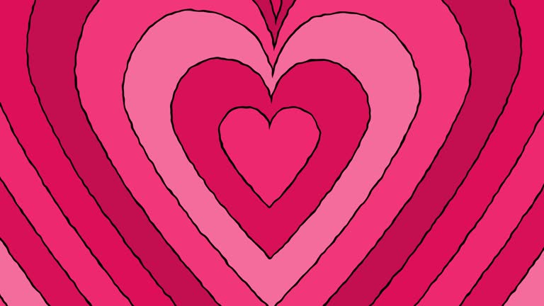 Pink concentric hearts background