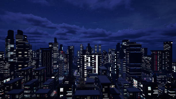 istock Metaverse city and cyberpunk concept, 3d render 1463518548