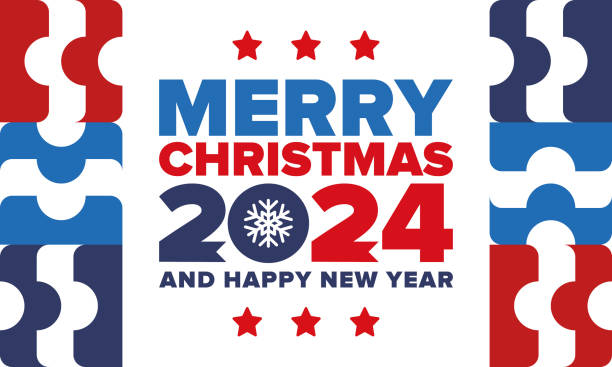 Merry Christmas And Happy New Year 2024 Magic Holiday Poster With 