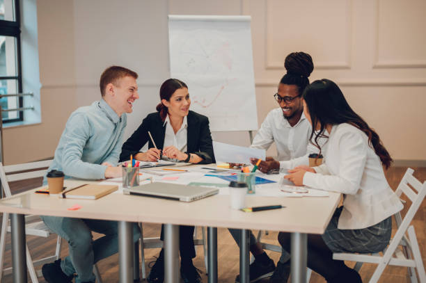 istock Multiracial business team having a meeting in office 1463544964