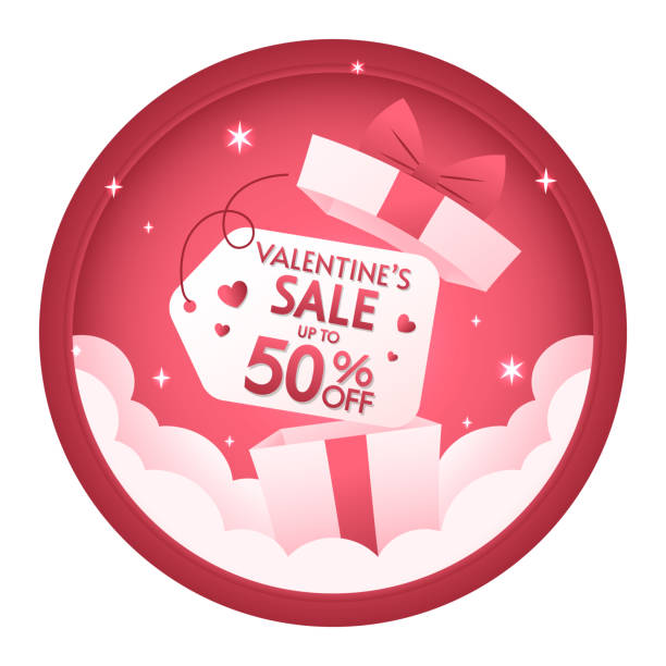 발렌타인 데이 판매를위한 프로모션 웹 배너. 빨간 하트와 아름 다운 배경입니다. 계절 제안과 벡터 그림입니다. 발렌타인 데이 포스터. - hard candy flash stock illustrations