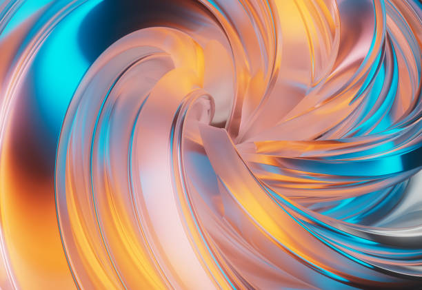 istock Abstract Elegant Orange and Pink Twisted Shape Formation Background 1463553017