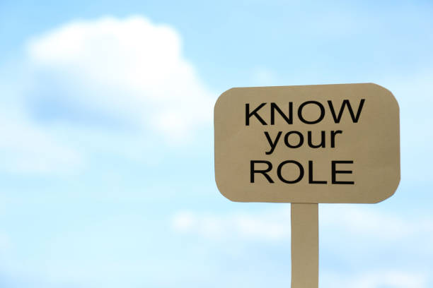 istock Cardboard sign with phrase Know Your Role against cloudy sky, space for text 1463555376