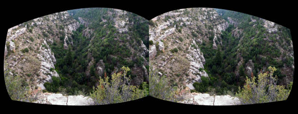 walnut canyon vr stéréoscopique - walnut canyon ruins photos et images de collection