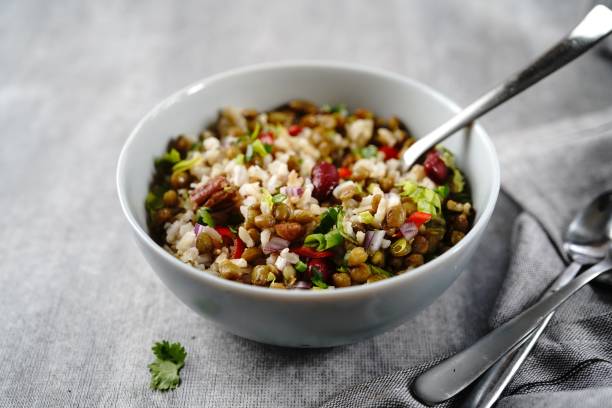 istock Homemade lentil brown rice salad 1463561972