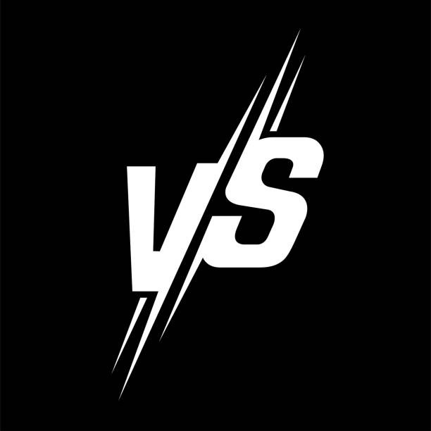 versus oder vs buchstaben logo design - buchstabe v stock-grafiken, -clipart, -cartoons und -symbole
