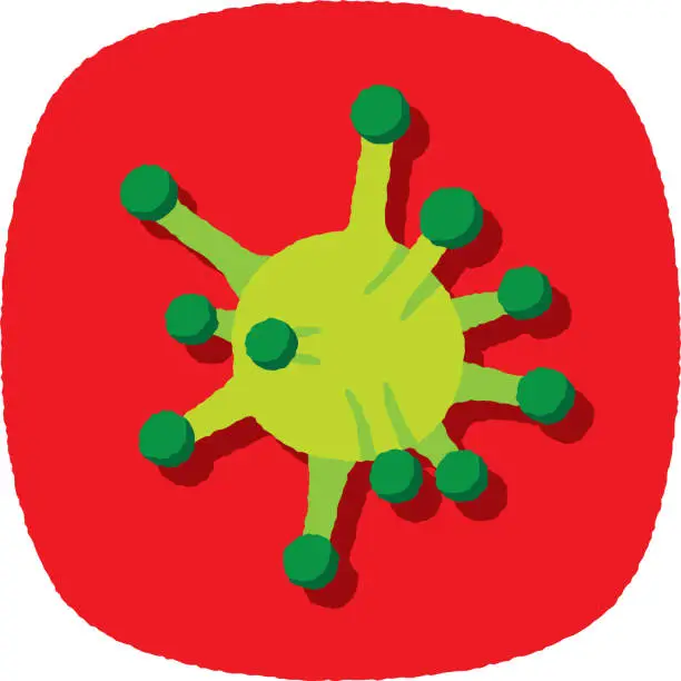 Vector illustration of Virus B Doodle 4