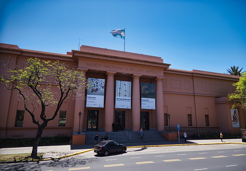 buenos aires, Argentina - 04 November 2022: the national fine art museum located in a red historic building
