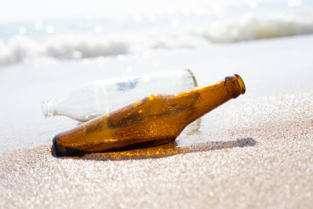 istock Glass bottles on the beach 1463600734