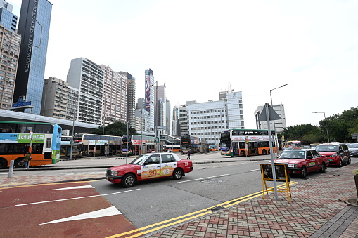 Sheung Wan Bus Terminus and taxi Terminal in Hong Kong - 02/04/2023 16:27:37 +0000.