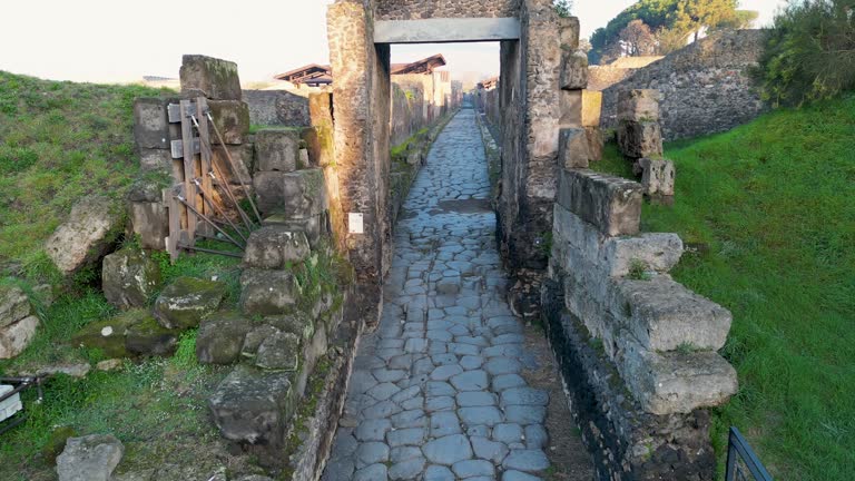 Aerial Footage of Pompeii and Mount Vesuvius