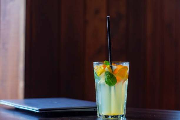 istock Cold drink from fresh fruits with ice in a coffee shop. 1463610805